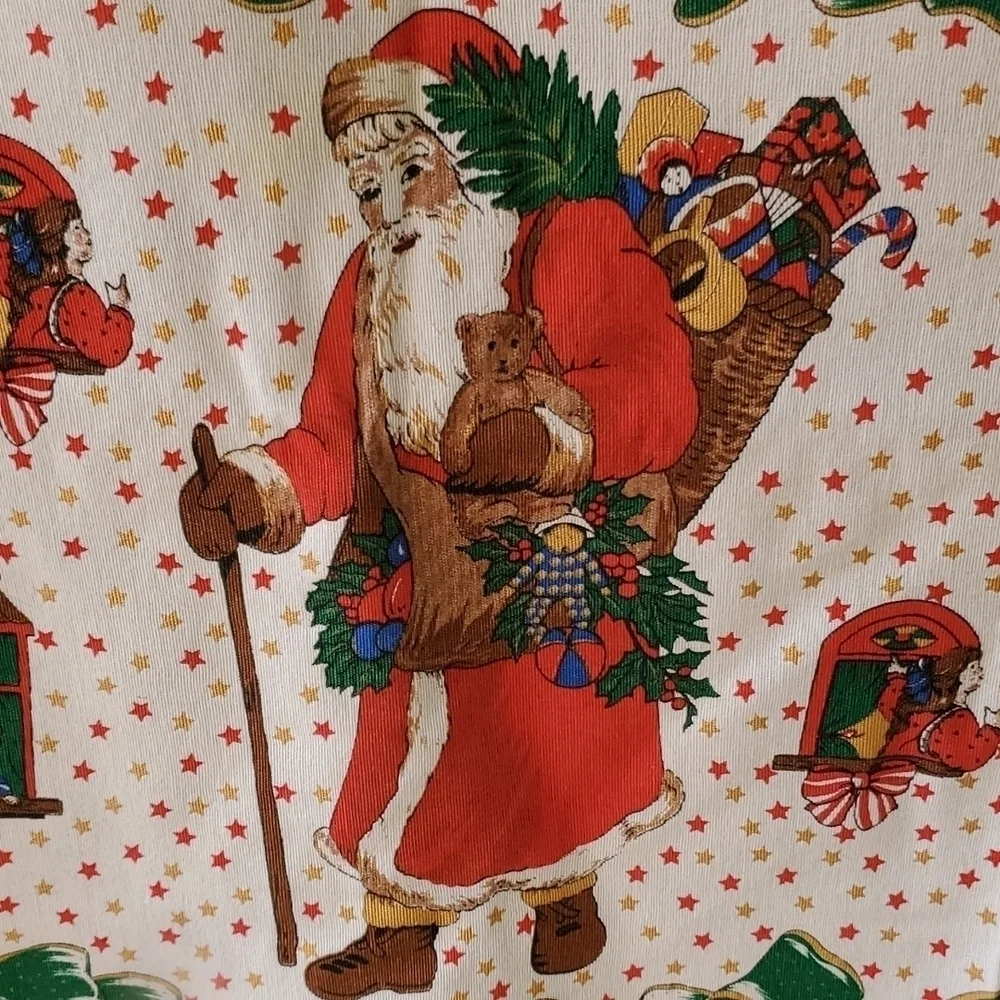 Vintage Old World Santa Tablecloth by Chalk